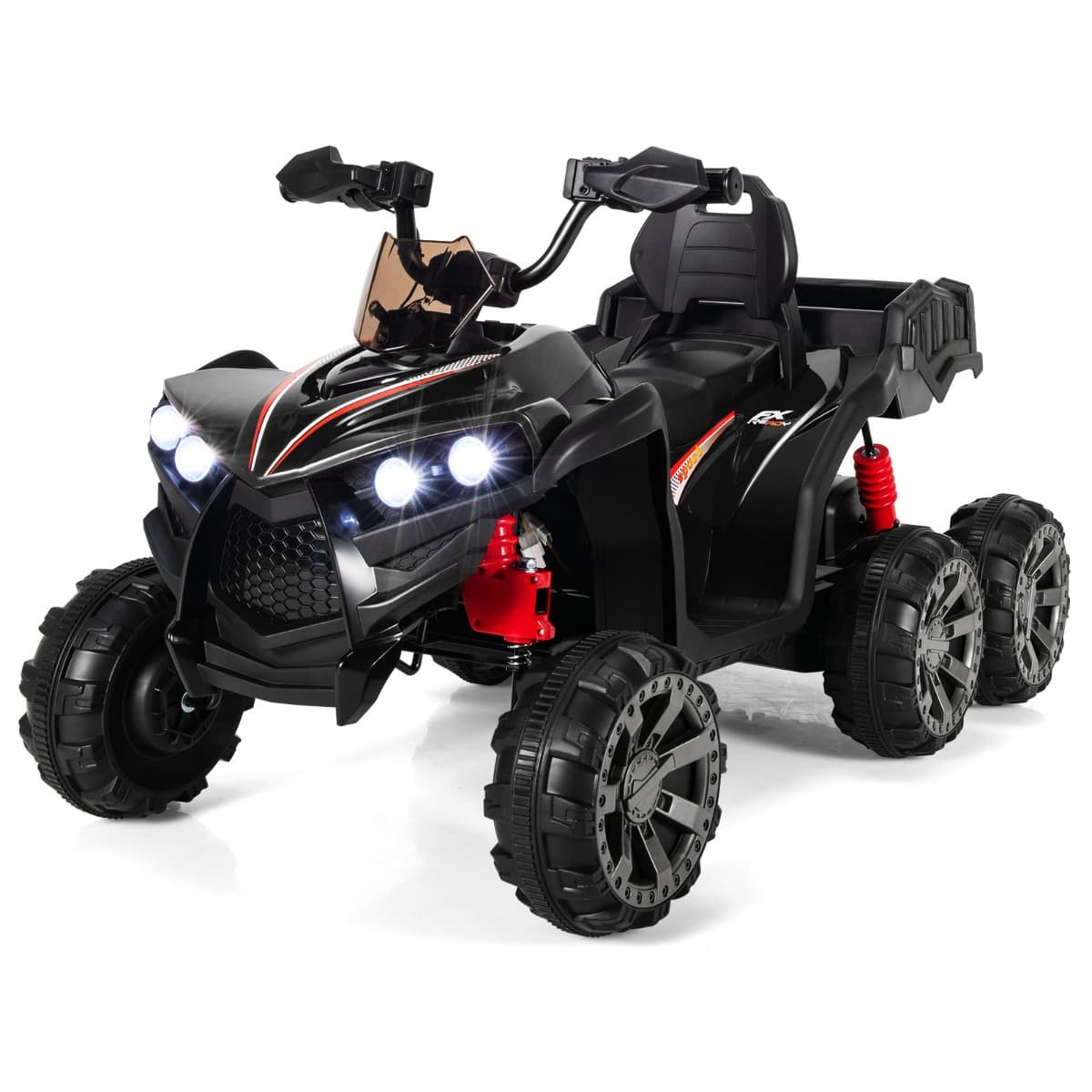 Costway12V Quad Electrique Enfants avec Lumières LED et Musique Véhicule Electrique Enfants avec Démarrage Lent Charge 30kg 129 x 69 x 72 cm Noir