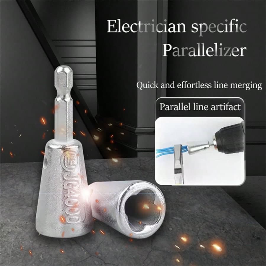 Le nouveau connecteur universel rapide pour électricien avec poignée hexagonale, permet de tordre automatiquement les fils ensemble, permettant
