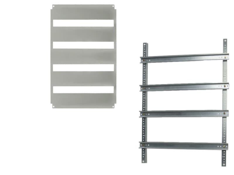 Châssis avec plastron 116 modules pour coffret polyester 600x800 Solera Polibox