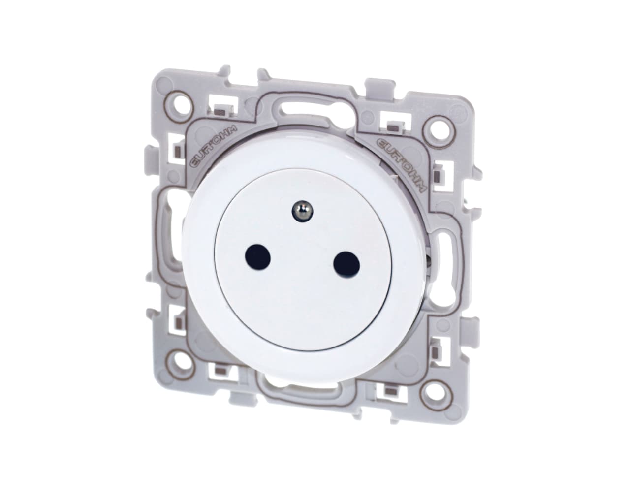 Prise de courant 2P+T 16A affleurante Blanc Eur'Ohm Square