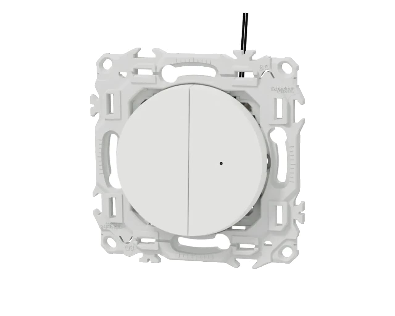 Interrupteur va-et-vient ou poussoir double lumineux Blanc craie Schneider Odace
